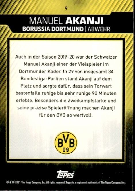 Main Image 2020-21 Topps BVB Borussia Dortmund Mega Tin ...