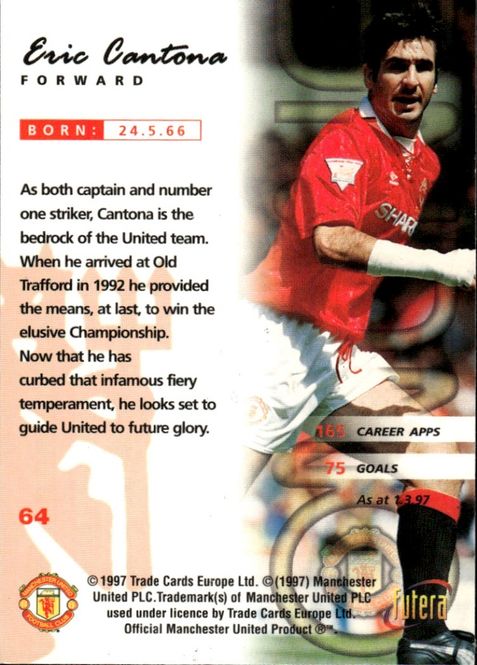 Main Image 1997 Futera Manchester United Online Eric Cantona ...