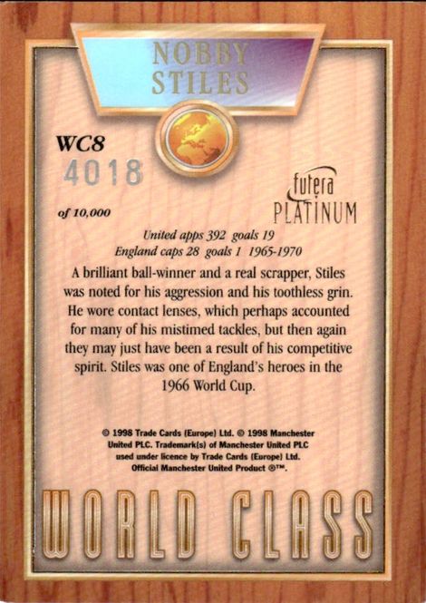 Main Image Nobby Stiles World Class 98 WC8 #4018/10000