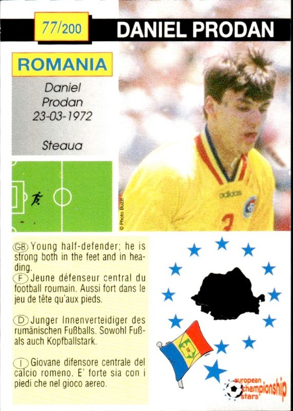 1996 Plascot European Championship Stars #77 daniel prodan