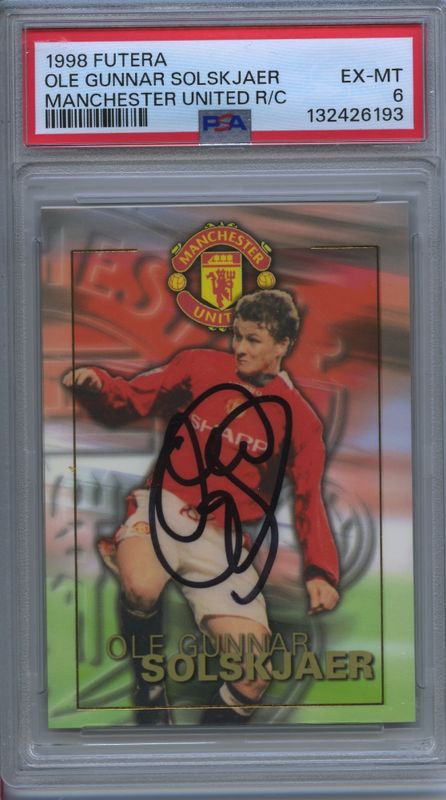 1998 Futera Platinum Manchester United REDEMPTION #181/250 Ole Gunnar Solskjaer PSA EX-MT 6 