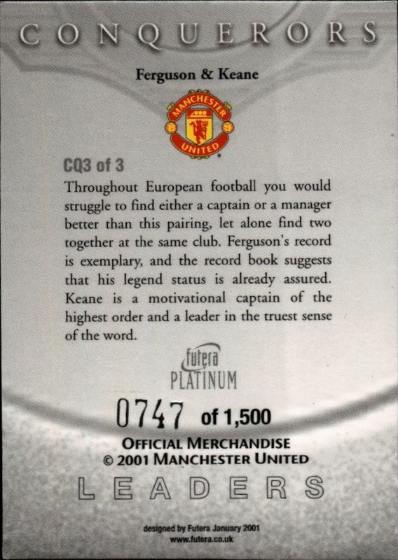 2001 Futera Platinum Conquerors Leaders #747 /1500