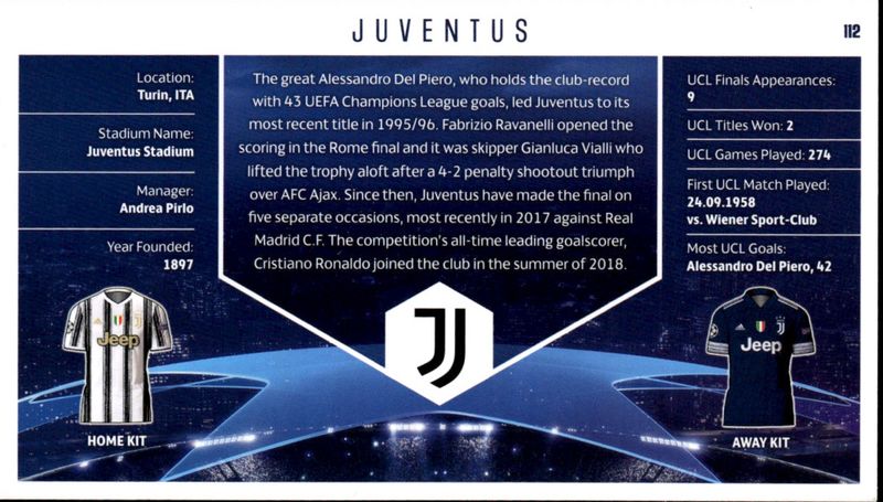 2020-21 Topps Best of the Best Supersize UEFA Champions League Juventus #112