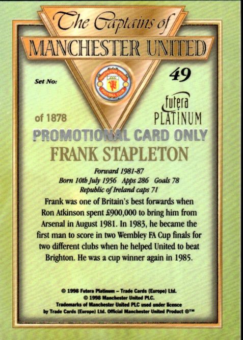 Hovedbilde 1998 Futera Platinum The Captains of Manchester ...