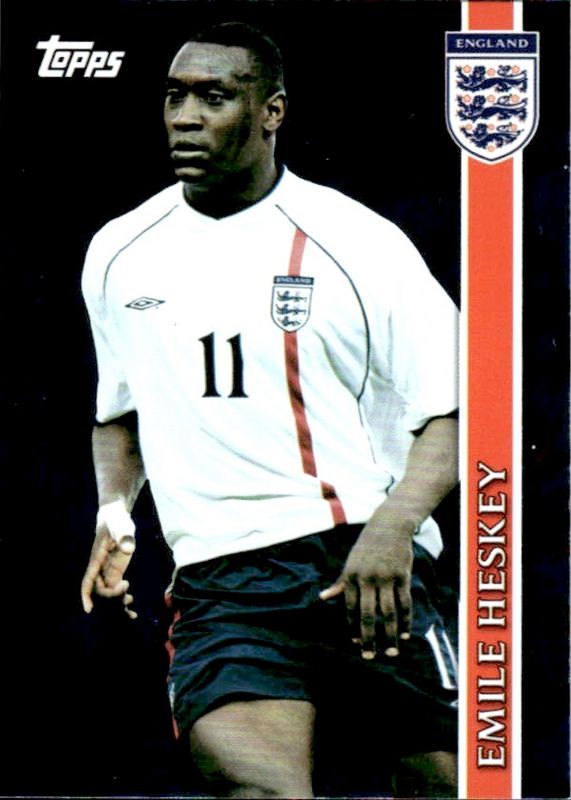 EMILE HESKEY 2002 Topps Blue Foil Refractor Insert Soccer Card ENGLAND #E7