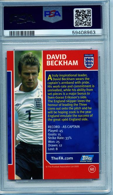 Main Image 2005 Topps England David Beckham #60 PSA 8  POP 5 ...