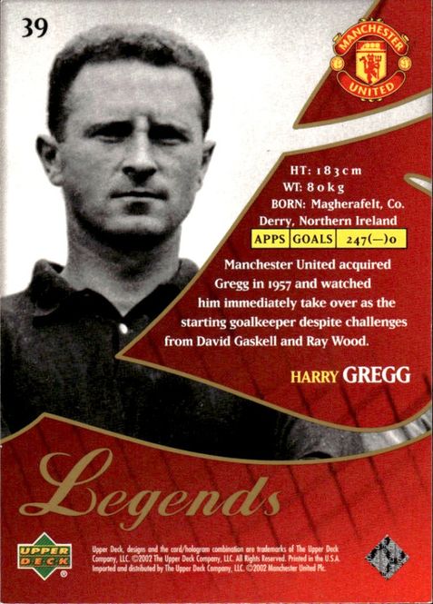 Main Image 2002 Upper Deck Manchester United Legends Harry ...