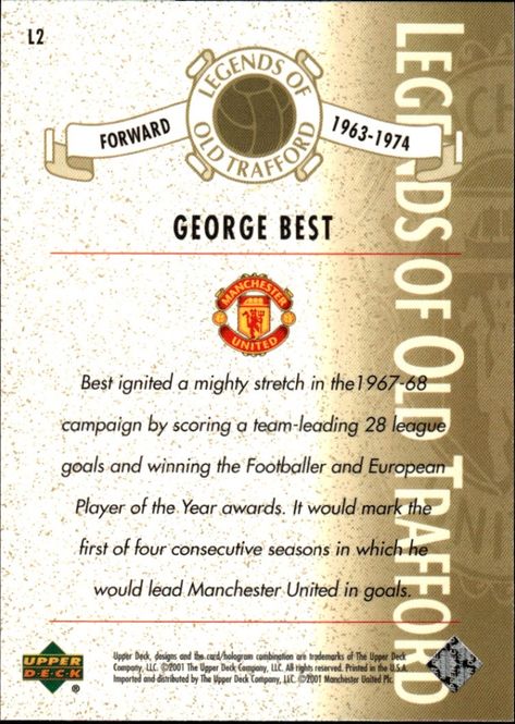 Hovedbilde George Best 2001 Upper Deck Manchester United ...