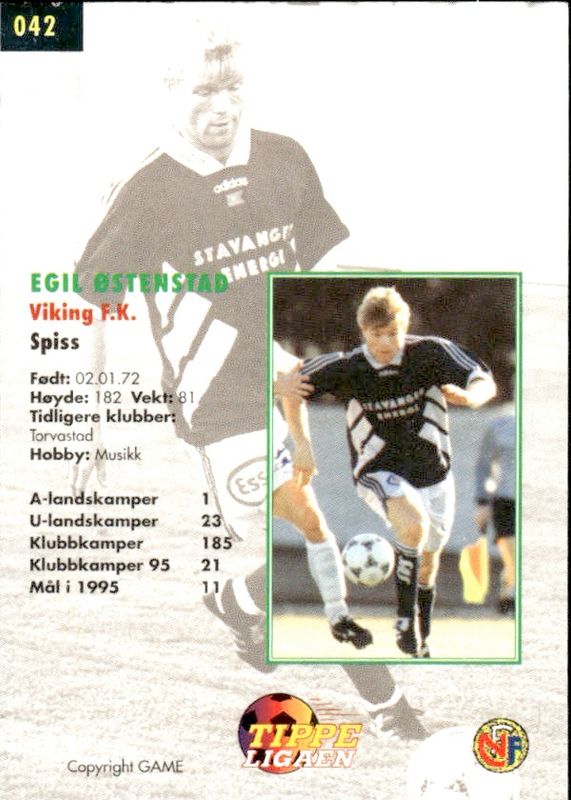 1996 GAME Tippe Ligaen Fotballkort Egil Ostenstad #042