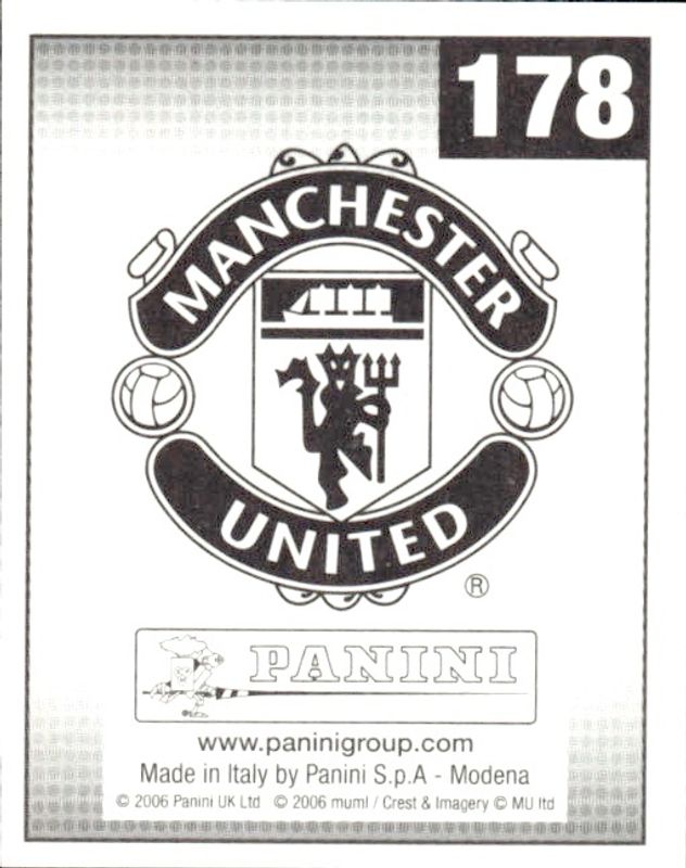 2006-07 Panini Sticker Collection Manchester United FC The Treble #178