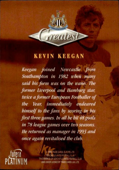 Hovedbilde 1999 Futera Platinum Newcastle United Greatest ...
