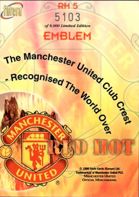 Main Image 1998 Futera Manchester United Red Hot!  ...