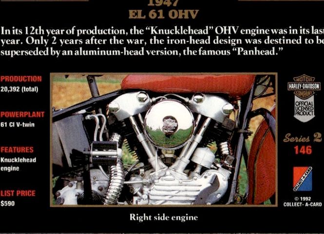 Hovedbilde 1992 Collect-A-Card Harley-Davidson 1947 EL 61 ...