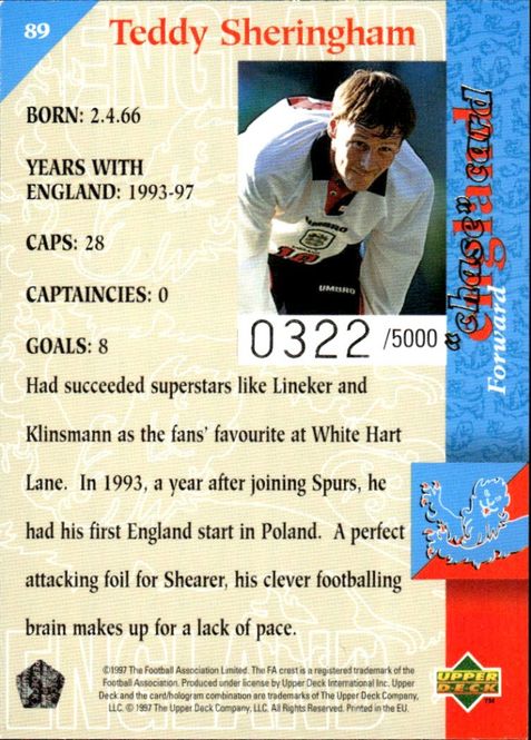 Hovedbilde 1997-98 Upper Deck England Three Lions #0322/5000 ...